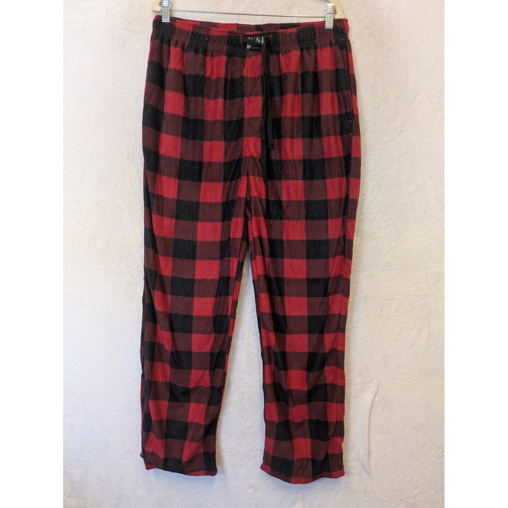 Lucky Brand Men's Size XL Pajama‎ Pants Red Black Buffalo Plaid Fleece Sleepwear